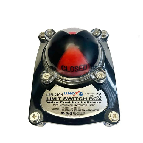 Industrial Grade Aluminum Limit Switch Box For Pneumatic Actuators, IP67 Waterproof, 0-90 Degree Indicator, Closed Position