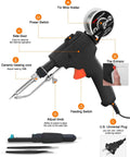 Soldering Iron Kit With Automatic Solder Feeding Pro Grade One Hand Solder Gun Desoldering Pump Tweezers For Circuit Boards All In One Welding Tool with components labeled