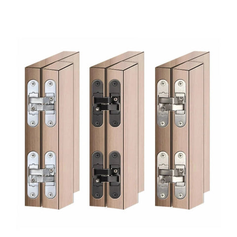 Hidden Cross Hinge For Invisible Doors And Cabinets, 3D Adjustable 180 Degree Folding Door Hinge, Concealed Stainless Steel H Shaped Door Hardware For Wooden Doors, Large Right.