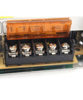 Close-up of Rugged S2524 Switching Power Supply terminal connections for 85 To 264 Volt AC to 24V DC conversion.
