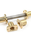 Beefy Bidirectional 16mm Lead Screw, 500mm Length, Acme Thread 3mm Pitch With 3mm Lead, Right And Left Hand For 3D Printers, Includes 2 Brass Nuts