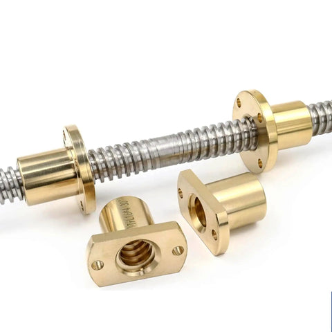 Slick T8 Lead Screw Upgrade, Heavy Duty 8mm Reverse Threads, Bidirectional Dual Drive Kit with brass nuts and steel rod for CNC rigs.