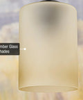 Amber Glass Cylinder Pendant Shades Set Of 3 For Vanity Lights And Chandeliers, 6 Inch By 4 Inch, Modern Upgrade