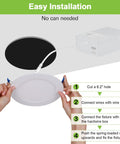 Installation guide for 12 Pack 6 Inch Ultra Thin LED Recessed Ceiling Lights With Junction Box 5 CCT Dimmable.