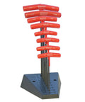 Heavy Duty Balldriver And Hex T Handle Set With Stand Eight Piece 2 To 10 mm Sizes Pro Grade Tools for Mechanics in mounted stand