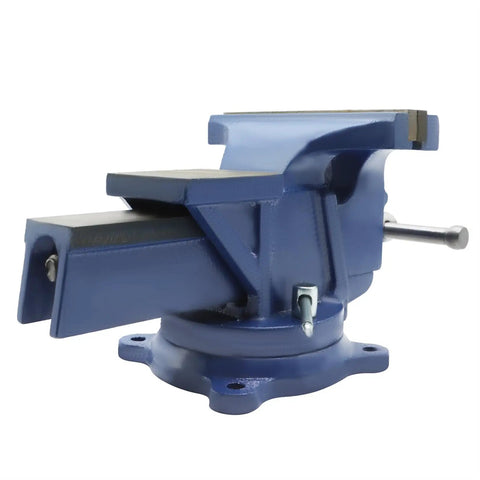6 Inch Lightweight Bench Vise With 360 Degree Swivel Base For Home DIY Projects Pro Grade Ductile Iron Clamp That Grips Tight Without Slip Space Saving Workbench Vise Built For Durable Hassle Free Tool Work, side view