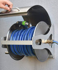 No More Tangled Mess This Wall Mounted Stainless Steel Hose Reel Cart Is A Flat Out Game Changer with garden hose and cover.