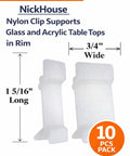 10 Pack Nylon Table Rim Clips For Glass Tops And Acrylic Tops White Removable Rim Clips To Secure Patio Table Tops In Place
