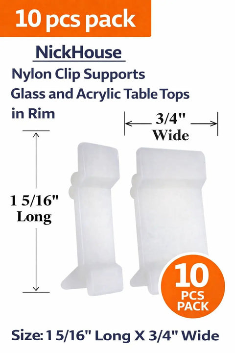 10 Pack Nylon Table Rim Clips For Glass Tops And Acrylic Tops White Removable Rim Clips To Secure Patio Table Tops In Place