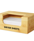Bamboo Dryer Sheet Holder With Opening And Labels For Easy Laundry Room Organization, Softener Sheets Dispenser, Farmhouse Decor