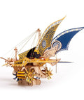 Hands On Dope 3D Wooden Puzzle Kit For Adults Spaceship Flyship With 300 Plus Pieces Steampunk DIY Model side view
