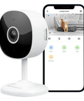 Upgrade 2K WiFi Indoor Security Camera With Remote Control For Baby, Pets And Elder Home Monitoring, Night Vision, 2K HD display on phone