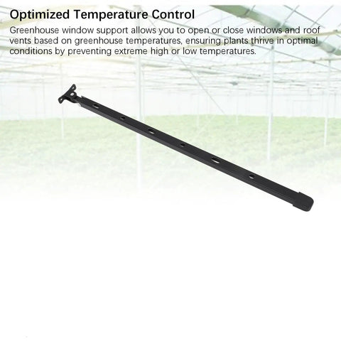 Heavy Duty Aluminum Greenhouse Window Stay Kit With Manual Opener Bar 15.35 Inch Length 6 Screws Fits Most Greenhouse Windows And Roof Vents Black Sturdy Durable Weather Resistant Design For Long Lasting Use