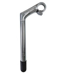 Gooseneck Bike Stem 25.4mm Handlebar Clamp 22.2mm Fork Tube 80mm Extension 220mm Length 30 Degree Rise Silver For Mountain Road And Urban Bikes Durable Aluminum Alloy Clamp And Steel Tube Construction