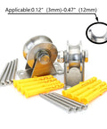 U Type Stainless Steel Groove Wheel Pulley For Wall Mounted Ceiling Lifting With Removable Double Bearing Durable Hoist Block Easy To Clean And Install Four 7mm Mounting Holes For Wood Metal Or Concrete Surfaces, 3mm-12mm rope