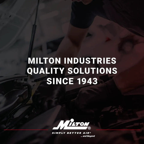 Milton Industries mechanic working on car engine bay, showcasing quality solutions since 1943