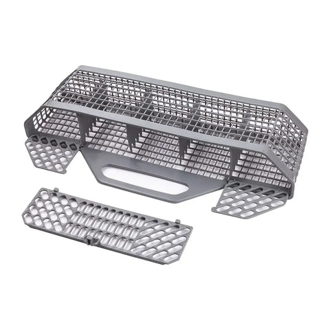 Universal Dishwasher Silverware Basket Replacement For Under Rack Use Fits Most Dishwashers And Parts AH959351 EA959351 PS959351 WD28X10127 WD28X10132 WD28X10128 Easy Install With Three Center Pockets And Two Corner Pockets To Hold Small Utensils.