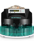 Boss Level Electric Coin Sorter And Change Counter With Huge Led Display, features large LED screen and clear sorting bins.