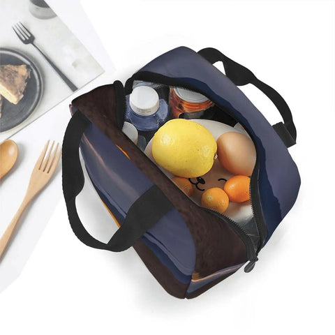 Open Desert Camping Print Go To Insulated Lunch Tote For Work Picnic Or Travel Reusable Oxford Cloth Lunch Box With Aluminum Foil Liner