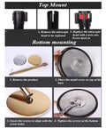 Instructions for installing Rock Solid Stainless Steel Stanchion Pair with retractable cord and top/bottom mounting details.