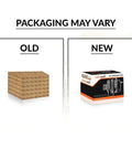 Comparison of old and new packaging for High Output 12V 145A GM Alternator For Silverado Sierra Yukon Trucks.