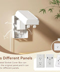 Super Secure Toddler Outlet Covers Featuring Roomy Design For Fat Adapters And Durable Pc Abs Build installed on wall socket.