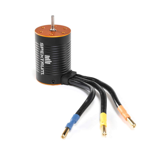 Firma 6500Kv Brushless Motor For RC Cars And Drones SPMXSM2800 with color-coded wires on white background.
