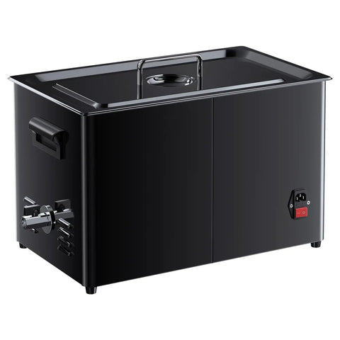 Ultrasonic Cleaner Machine 30L With Digital Heater Timer And Knob Control For Fast Pro Grade Heavy Duty 40KHz Deep Cleaning Of Car Parts Like Carburetors Spray Nozzles And Small Components Degassing Mode, black stainless steel tank
