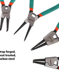 4-Piece Snap Ring Pliers Set, 7-Inch Internal And External Circlip Pliers With Straight And Bent Jaw, featured in various angles