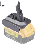 V7 Vacuum Adapter Kit For DeWalt 20V Battery plugged onto battery with screws visible