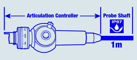 Illustration of Workhorse Waterproof Borescope Video Inspection Camera With Articulating 1 Meter Long Probe 5.5mm Diameter