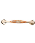Heavy Duty Zinc Alloy Cabinet Pulls And Drawer Knobs Knockout Amber Gold Finish, detail view of elegant drawer pull design.