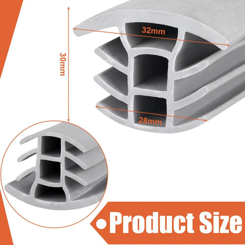 Flexible EPDM Concrete Expansion Joint Filler For Driveways And Cracks Weather Resistant Rubber Strip Repair Replacement Joint 1 Inch Wide 15 Feet Long Cut To Fit For Easy DIY Fix shown with size dimensions 30mm by 32mm.