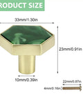 Dope Green Hexagon Cabinet Knobs For Drawers And Cupboards Built Like A Brick Wall Durable Zinc Alloy Furniture Handles 33mm size