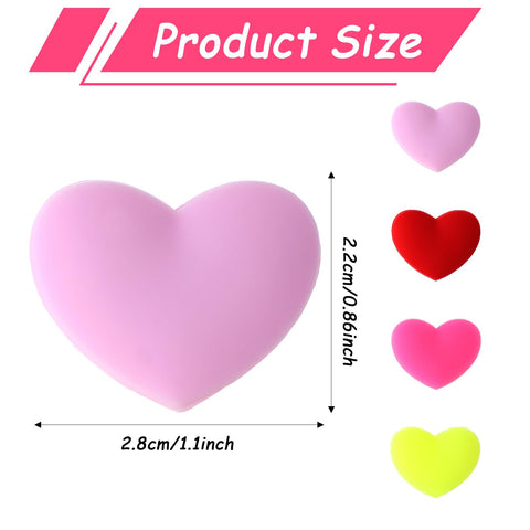 Heart Shaped Tennis Dampeners Set Of 4 Silicone Vibration Absorbers For Rackets Cute Colorful Dampeners In Red Pink Yellow Purple