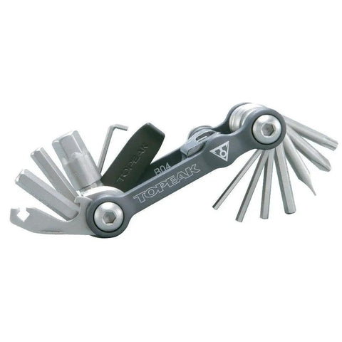 Ride Ready 20-Function Bicycle Repair Tool Kit with chain tool, tire levers, spoke wrenches, allen keys, torx bits, aluminum body