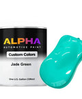 High Quality Jade Green Basecoat Paint Gallon Includes Slow Flow Reducer For Seamless Auto Body Repair Ready To Spray From The Jug with paint sample.