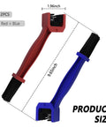 Two Pack Motorcycle Chain Brush Double Ended With Three Sided Bristles And Long Bristles Universal Chain Cleaning Kit