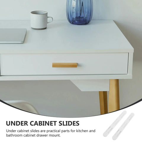 Two Pack Silent Bottom Mount Plastic Cabinet Drawer Slides For Kitchen And Bathroom Storage Easy Install No Cabinet Damage