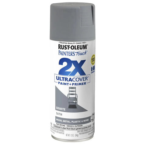 2X Ultra Cover Satin Granite Spray Paint For Interior And Exterior Surfaces That Sticks To Wood Plastic Metal Masonry And Ceramic