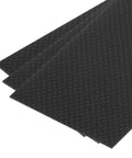 Three Piece 3K Carbon Fiber Sheet Set 125 By 75 By 1 Millimeter Glossy Pultruded Flat Panel Plain Weave For Drones RC Planes Helicopters Boats