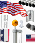 20 Ft Aluminum Flag Pole Kit Yard Ready Sectional For Outdoor Use With 1.2mm Thick Walls Built To Last Rust Proof And Weather Ready