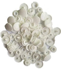 White plastic snaps pile from Handheld Plastic Snap Pliers Kit For Quick No Sew Fasteners Includes 100 White Plastic Snaps Size 20 22 24 T5 Dies Awl And Punch For Quick Garment Crafting Bags And Diy Projects.