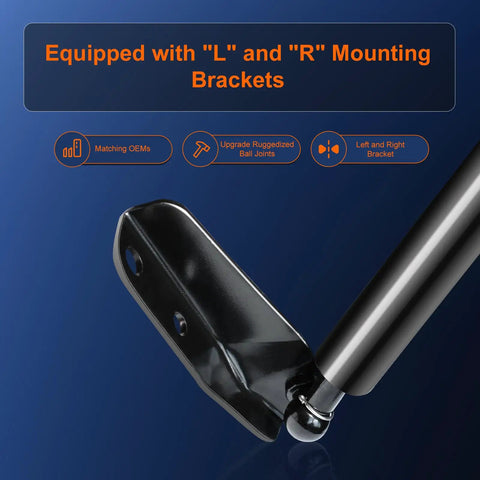 Direct Replacement Liftgate Lift Support With Mounting Bracket for Subaru Outback Wagon 2015 2019 closeup with L and R brackets