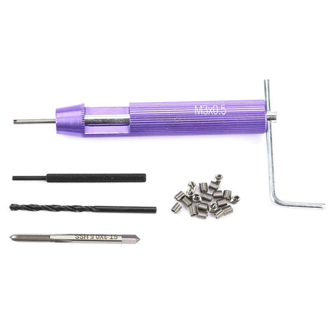 Thread Repair Kit With 304 Stainless Steel Inserts, 20 Pcs, Drill Bit And Tap Installation Tool For Engine Block Damaged Threads Restoration, Durable, DIY Friendly, Pro Grade Automotive Repair, M3x0.5
