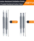Two tools from the All-In-One 4 Piece Nail Setter Kit With Dual Head Nail Setter And Center Punch displayed with lengths.