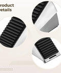 Close-up details of Pop Up Zinc Alloy Door Stopper Wedge with Anti Slip Ribbed Rubber Contact Surface and Adjustable Height