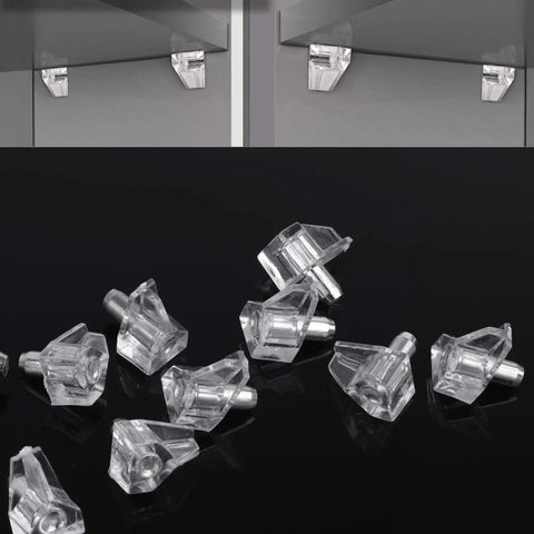 Transparent Shelf Support Pegs 95 Pack For Bookcases And Furniture 5mm Cabinet Clips built tough for stable shelves