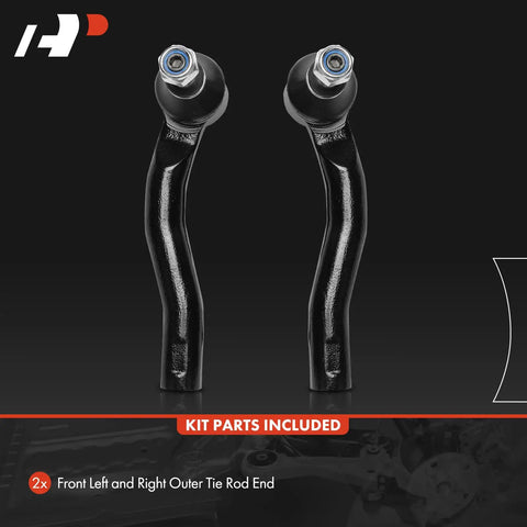 Toyota Corolla Front Outer Tie Rod End Replacement Pair For 2003 2008 Models With Easy Install OE Fitment And Premium Steering Linkage Durable Steel Construction And Drop In Ready To Install, 2 steel tie rod ends