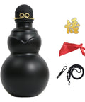 900ml Hydration Bottle With Gourd Inspired Shape For Hikers And Campers with accessories in black and red